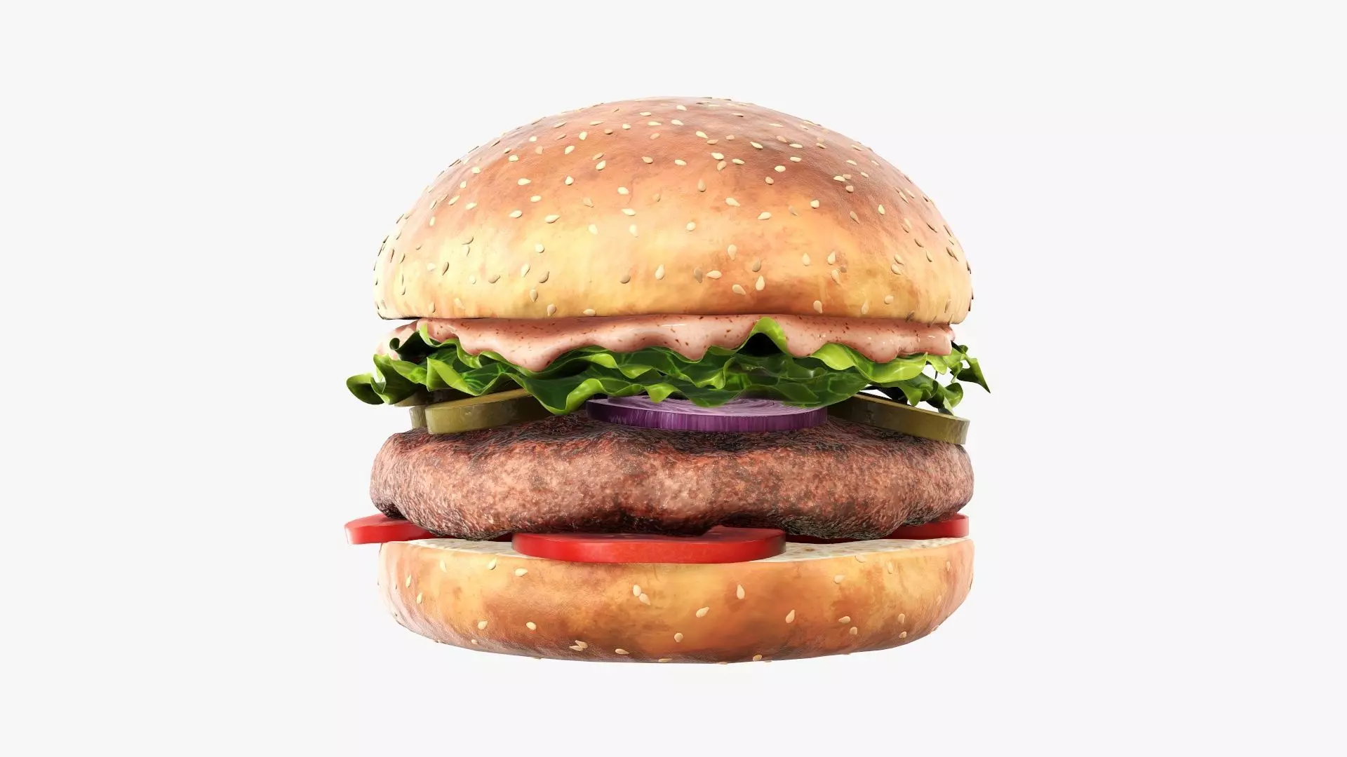 Fast food hamburger 02 3D model_0