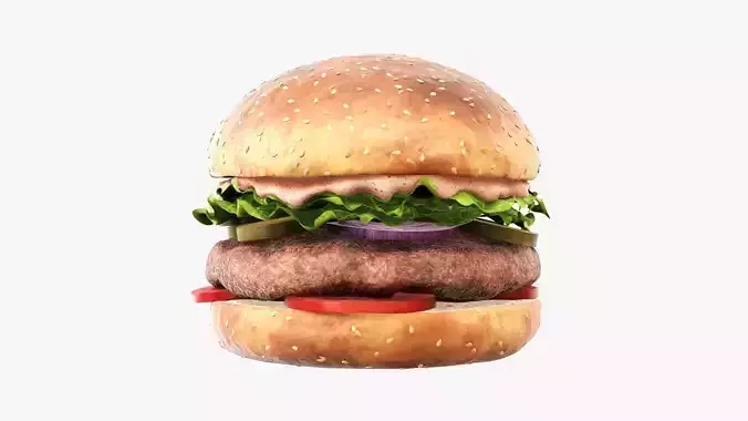 Fast food hamburger 02 3D model