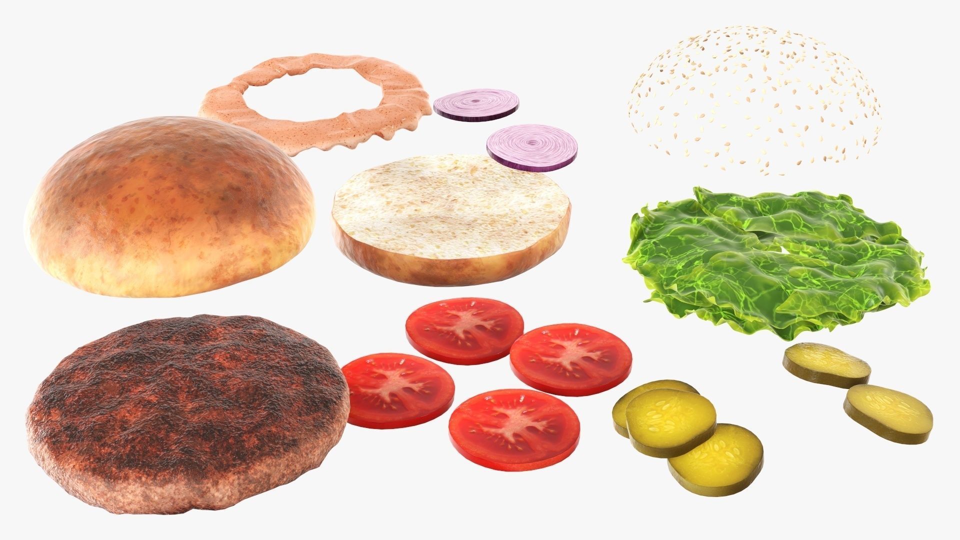 Fast food hamburger 02 3D model_5