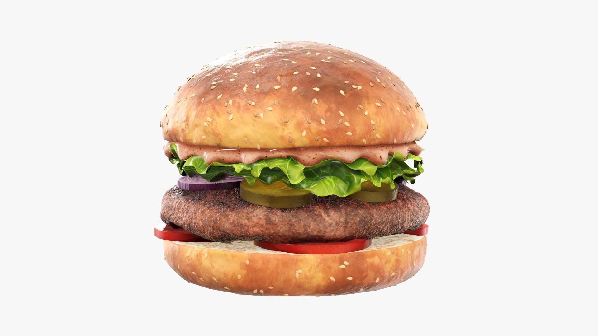 Fast food hamburger 02 3D model_1