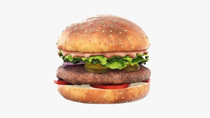 Fast food hamburger 02 3D model 2