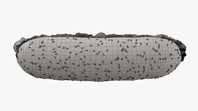 Hot dog with ketchup tomato salad seeds 3D model 7