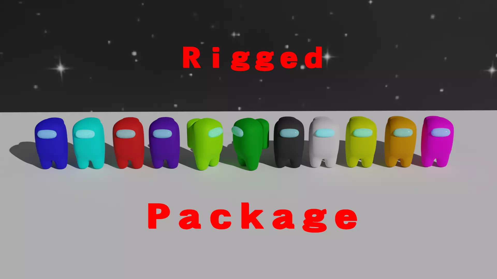 among us character package Free low-poly 3D model_0