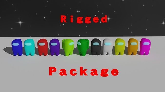 among us character package Free low-poly 3D model