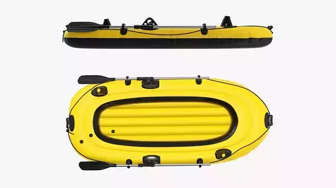 Boat inflatable 01 yellow 3D model