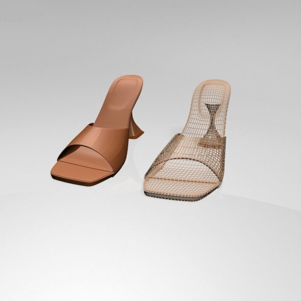 Square-Toe Spool-Heel Sandals 02 3D model_1