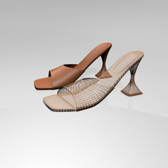 Square-Toe Spool-Heel Sandals 02 3D model_11