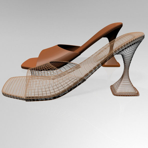 Square-Toe Spool-Heel Sandals 02 3D model_14