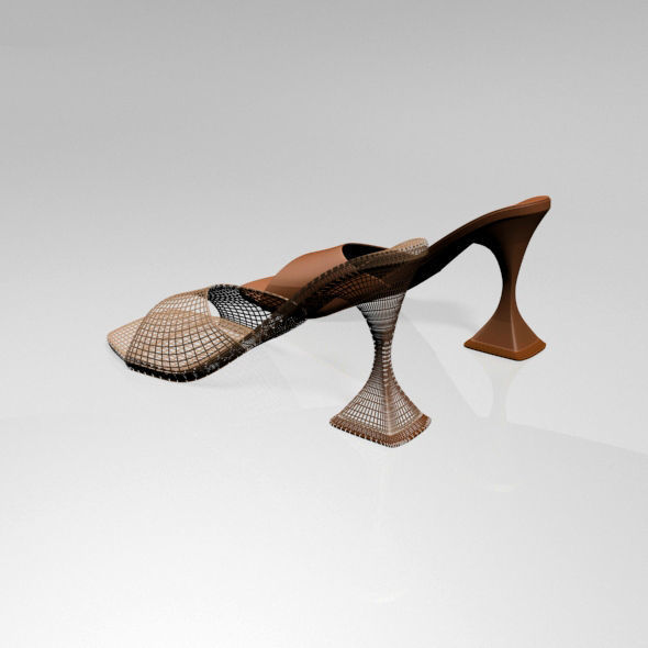 Square-Toe Spool-Heel Sandals 02 3D model_9