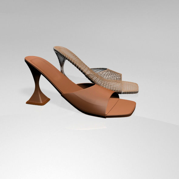 Square-Toe Spool-Heel Sandals 02 3D model_4