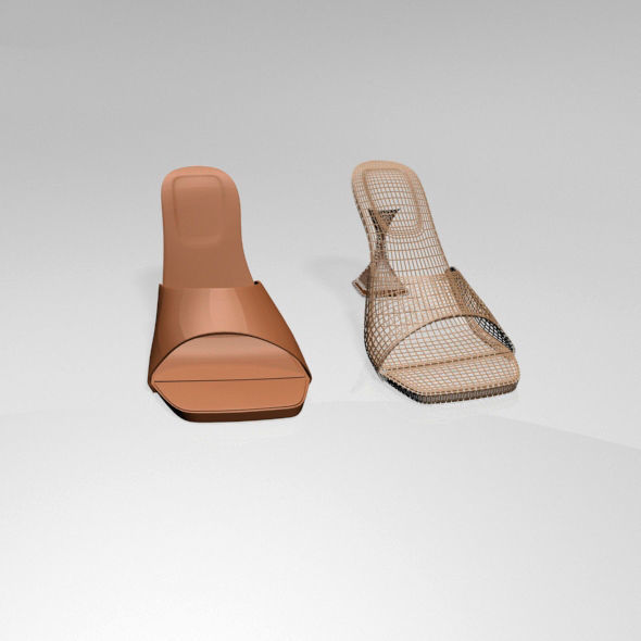 Square-Toe Spool-Heel Sandals 02 3D model_2