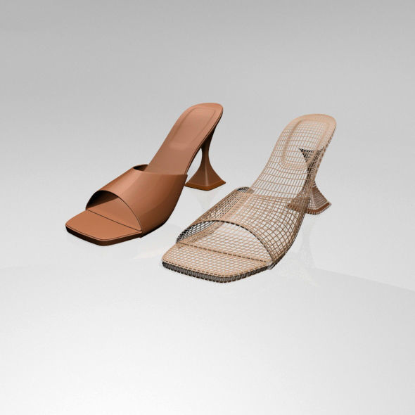 Square-Toe Spool-Heel Sandals 02 3D model_12