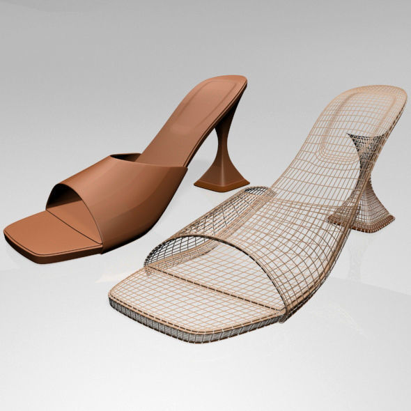 Square-Toe Spool-Heel Sandals 02 3D model_13
