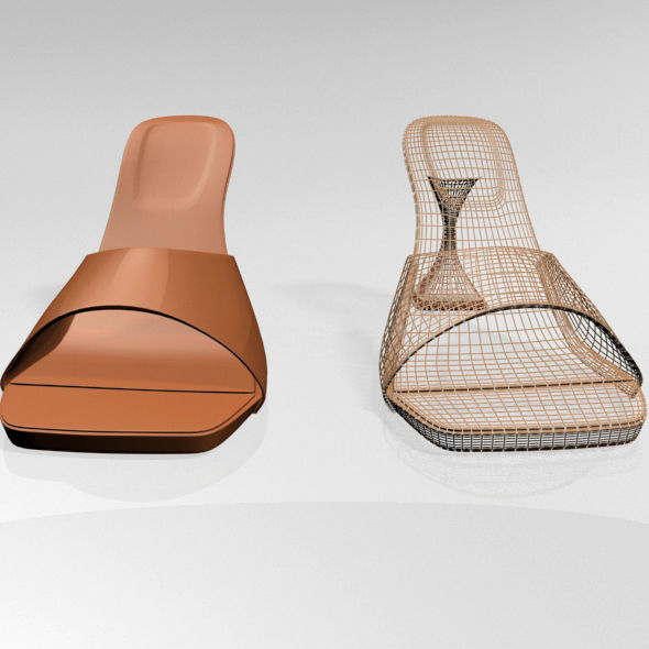 Square-Toe Spool-Heel Sandals 02 3D model_19