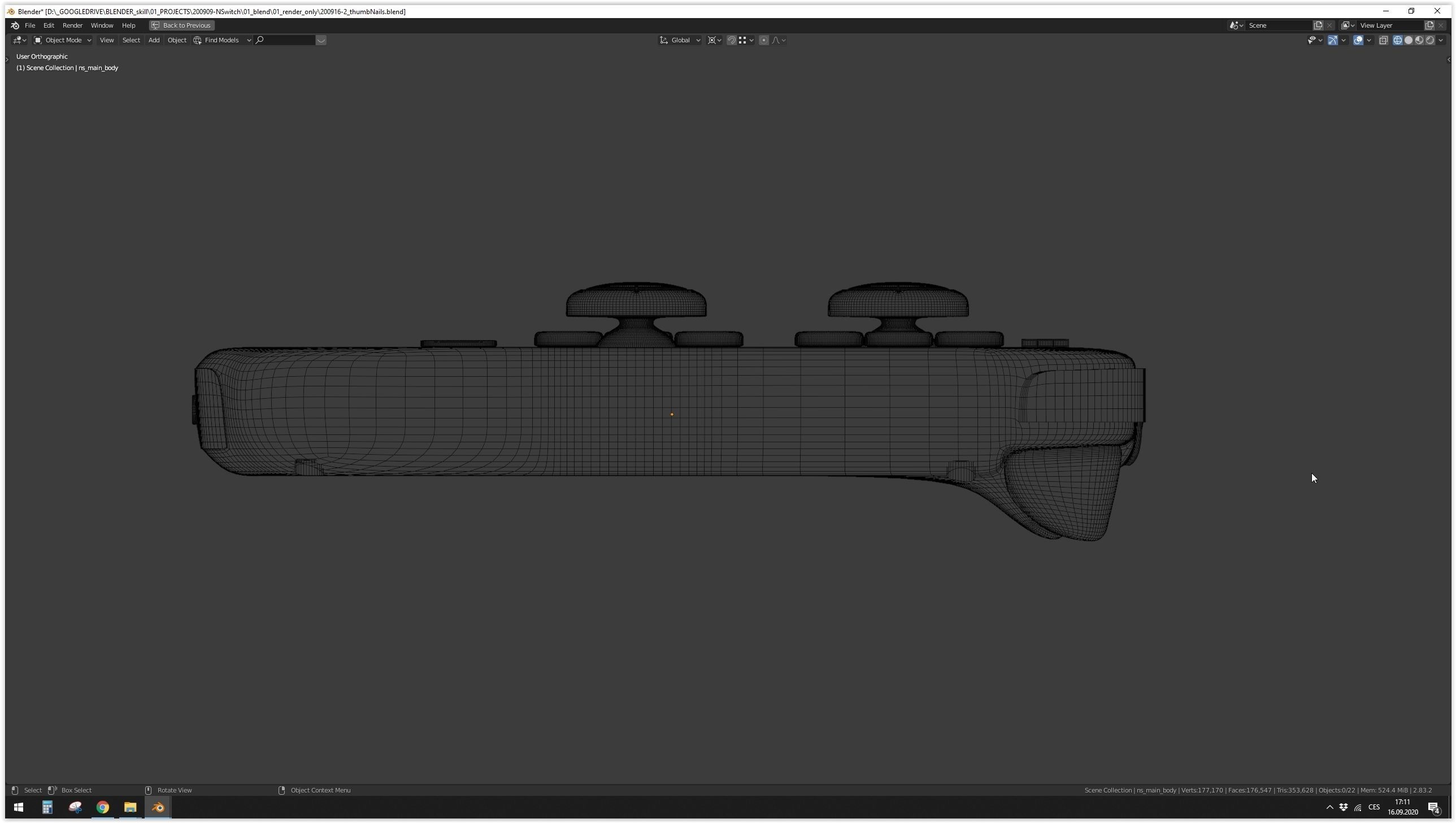 Nintendo Switch with JoyCons RED-CYAN-GREY 3D model_7
