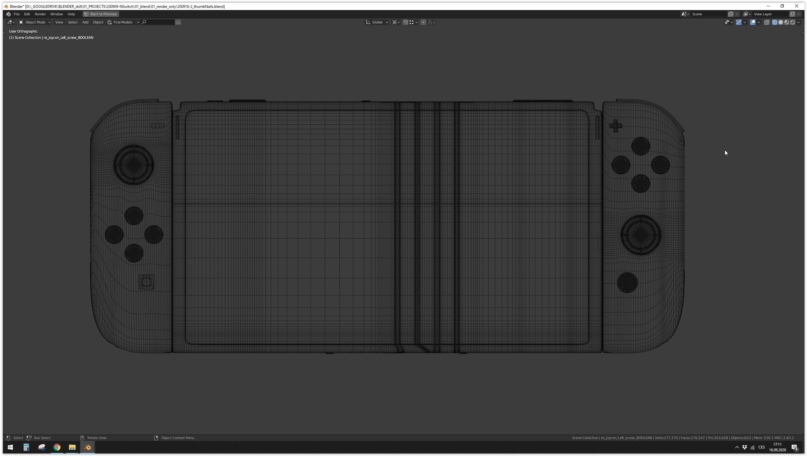 Nintendo Switch with JoyCons RED-CYAN-GREY 3D model_8