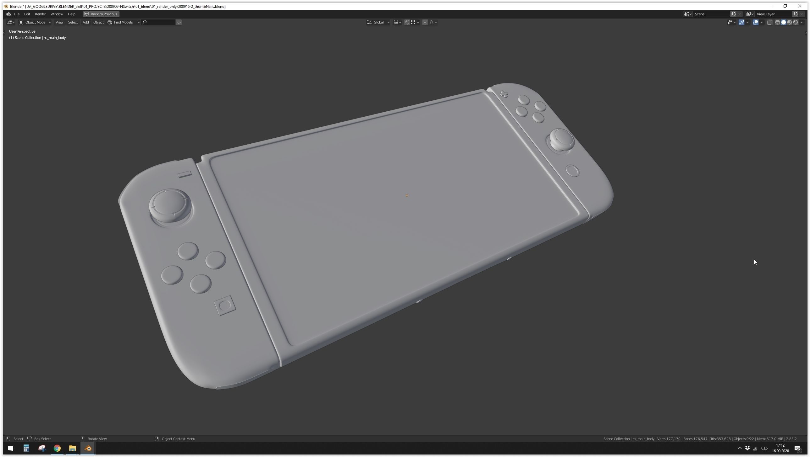Nintendo Switch with JoyCons RED-CYAN-GREY 3D model_6