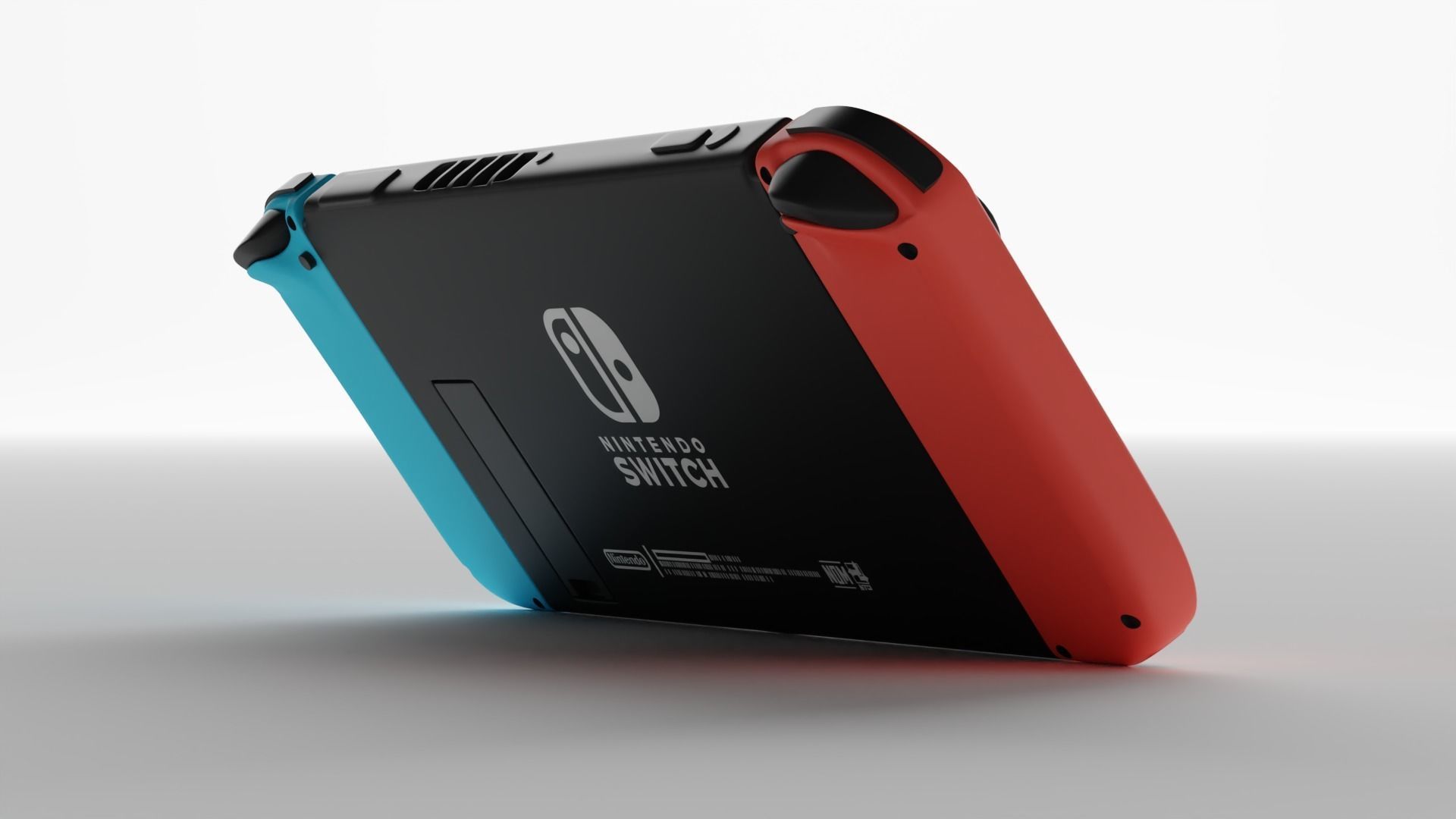 Nintendo Switch with JoyCons RED-CYAN-GREY 3D model_5