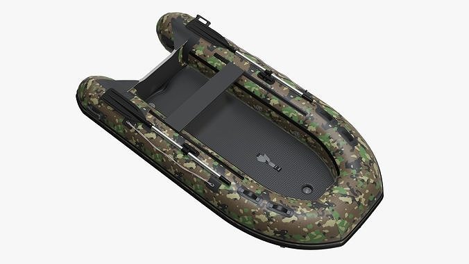 Boat inflatable 02 camouflage 3D model