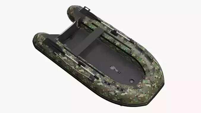 Boat inflatable 02 camouflage 3D model