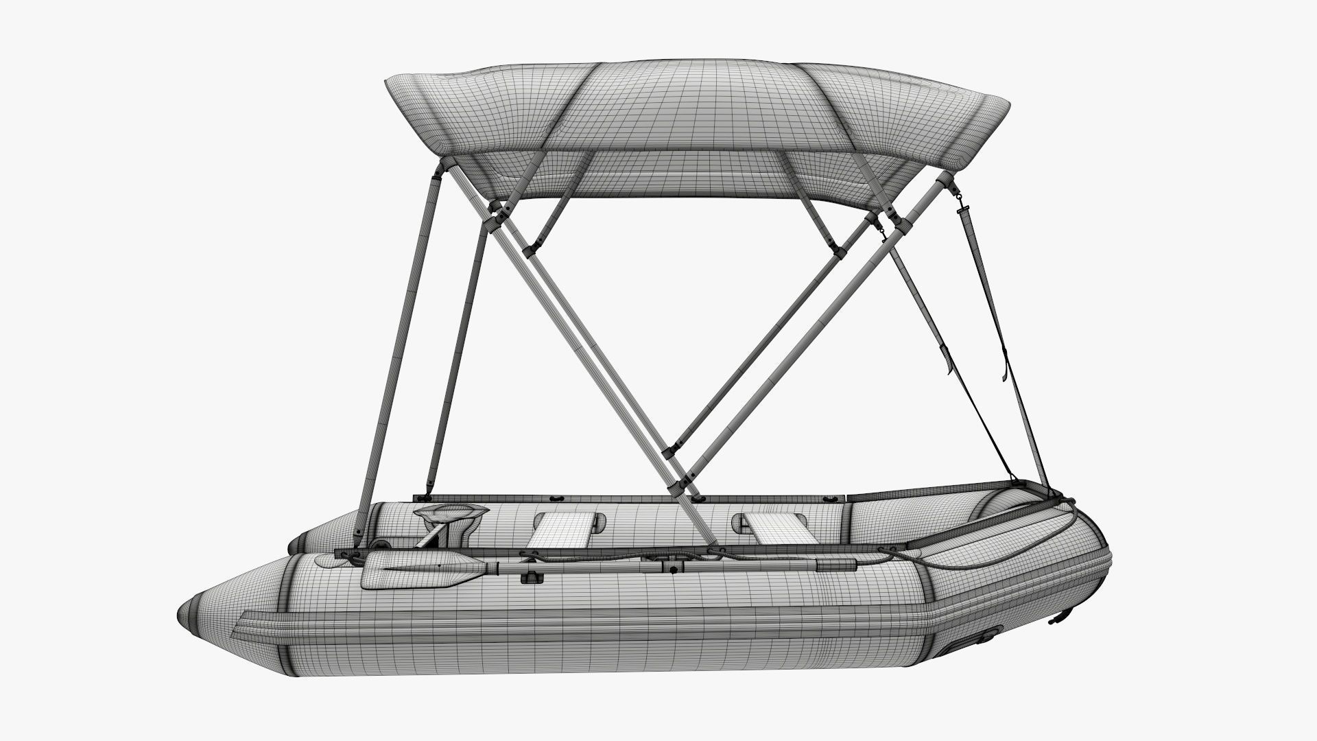 Boat inflatable 03 sunshade 3D model_14