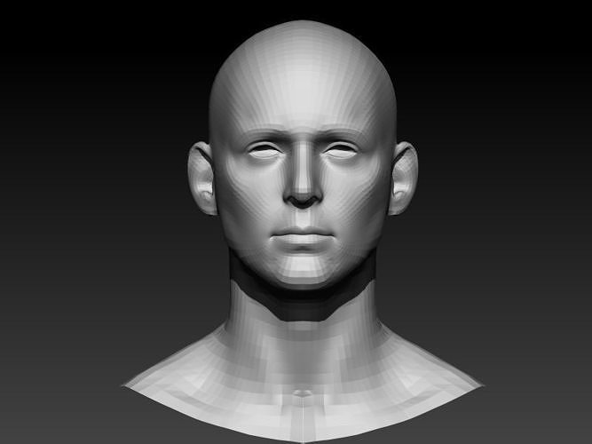 base mesh head Low-poly 3D model