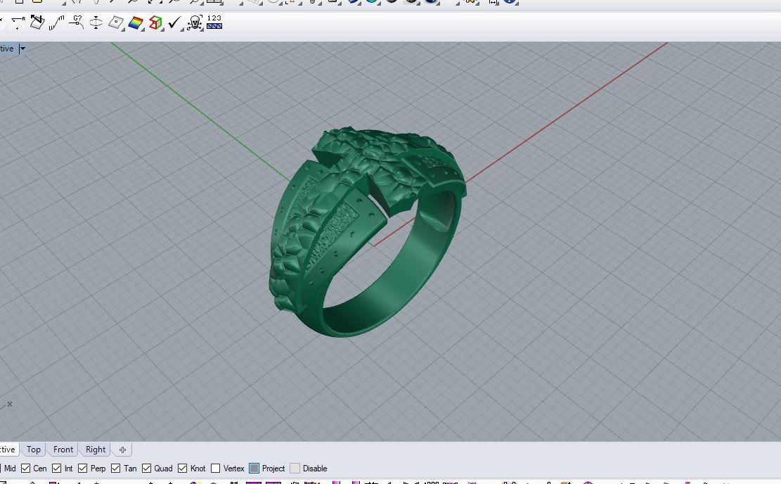 Cross Ring for mens 3D print model_1