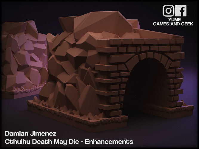 Tunnel for board games Cthulhu Death May Die enhancement 3D print model