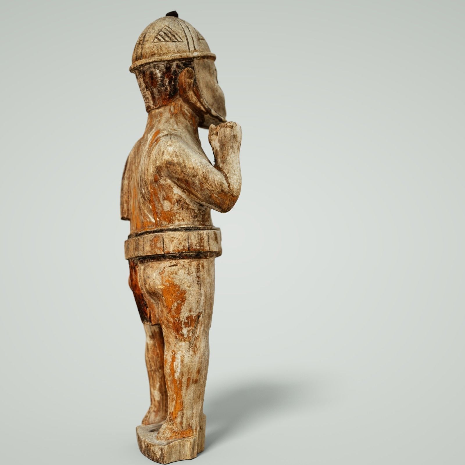 Wooden Soldier Primitive Statue Low-poly 3D model_3