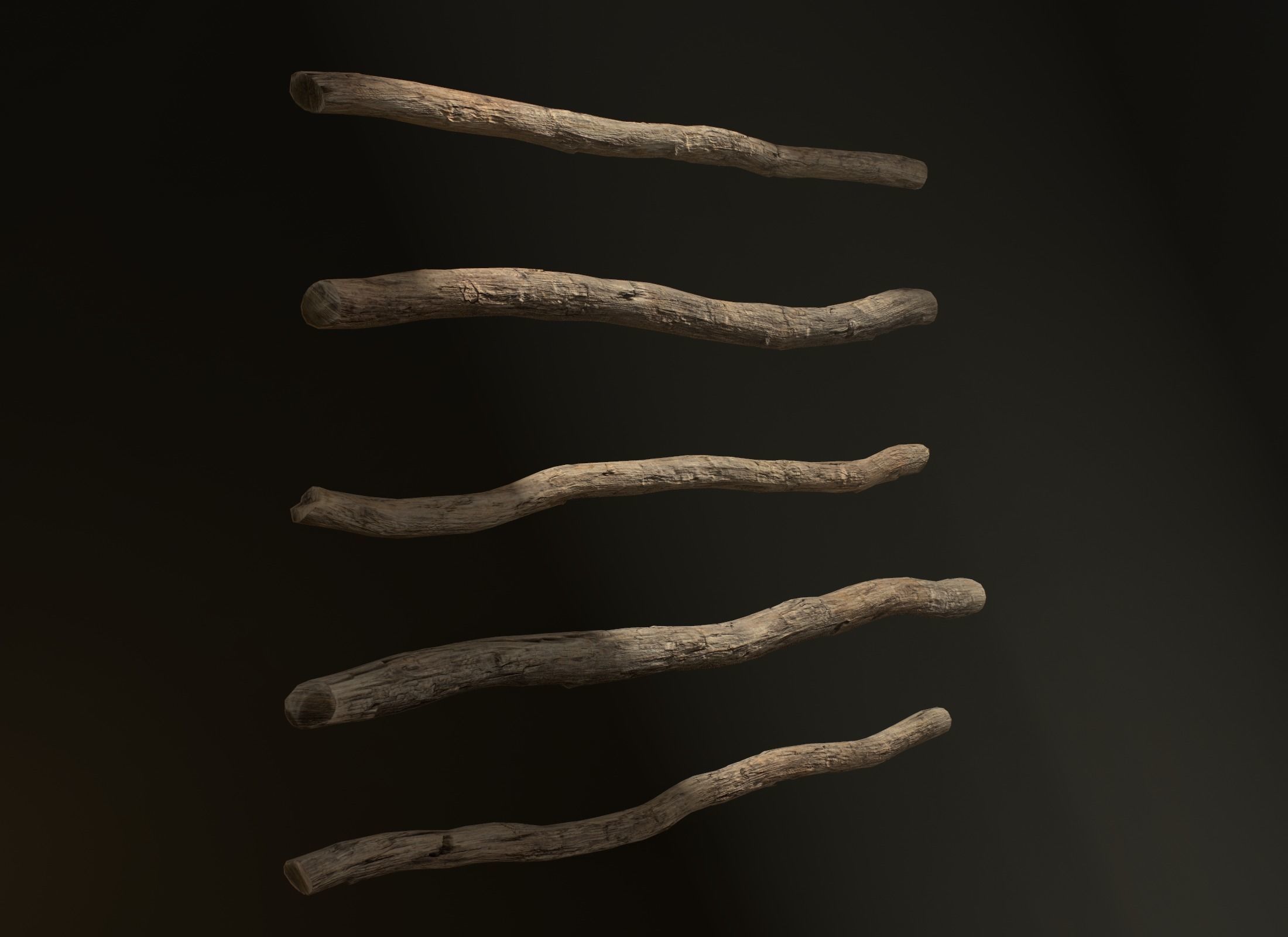 Old Wooden planks poles and beams 26 pieces 3D Model Collection_14