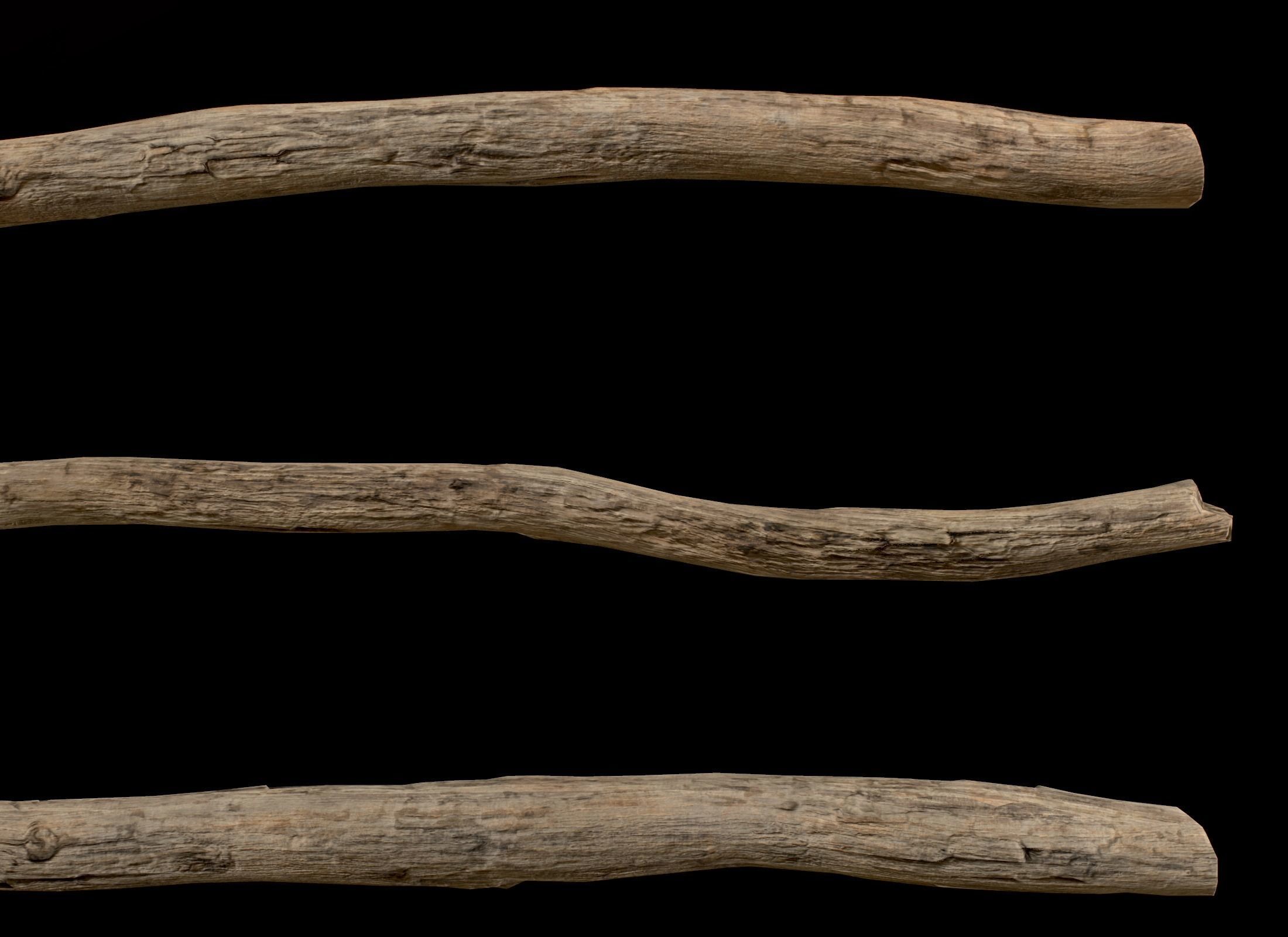 Old Wooden planks poles and beams 26 pieces 3D Model Collection_8