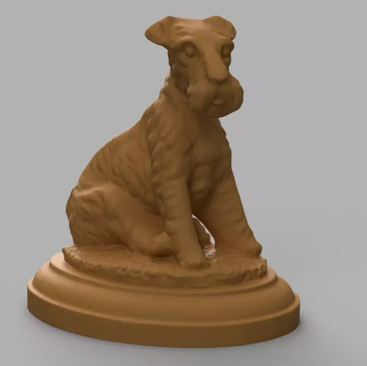 Chien irish terrier statue 3D print model