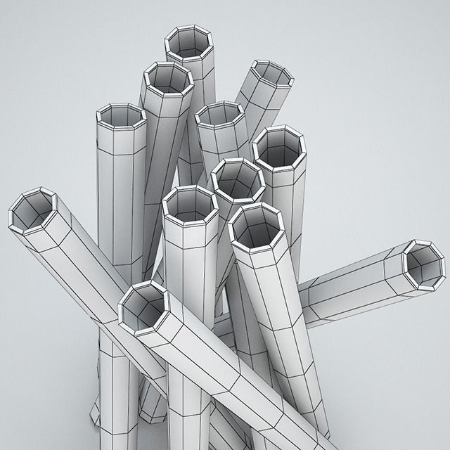 BUNCH B and B Italia Low-poly 3D model_1