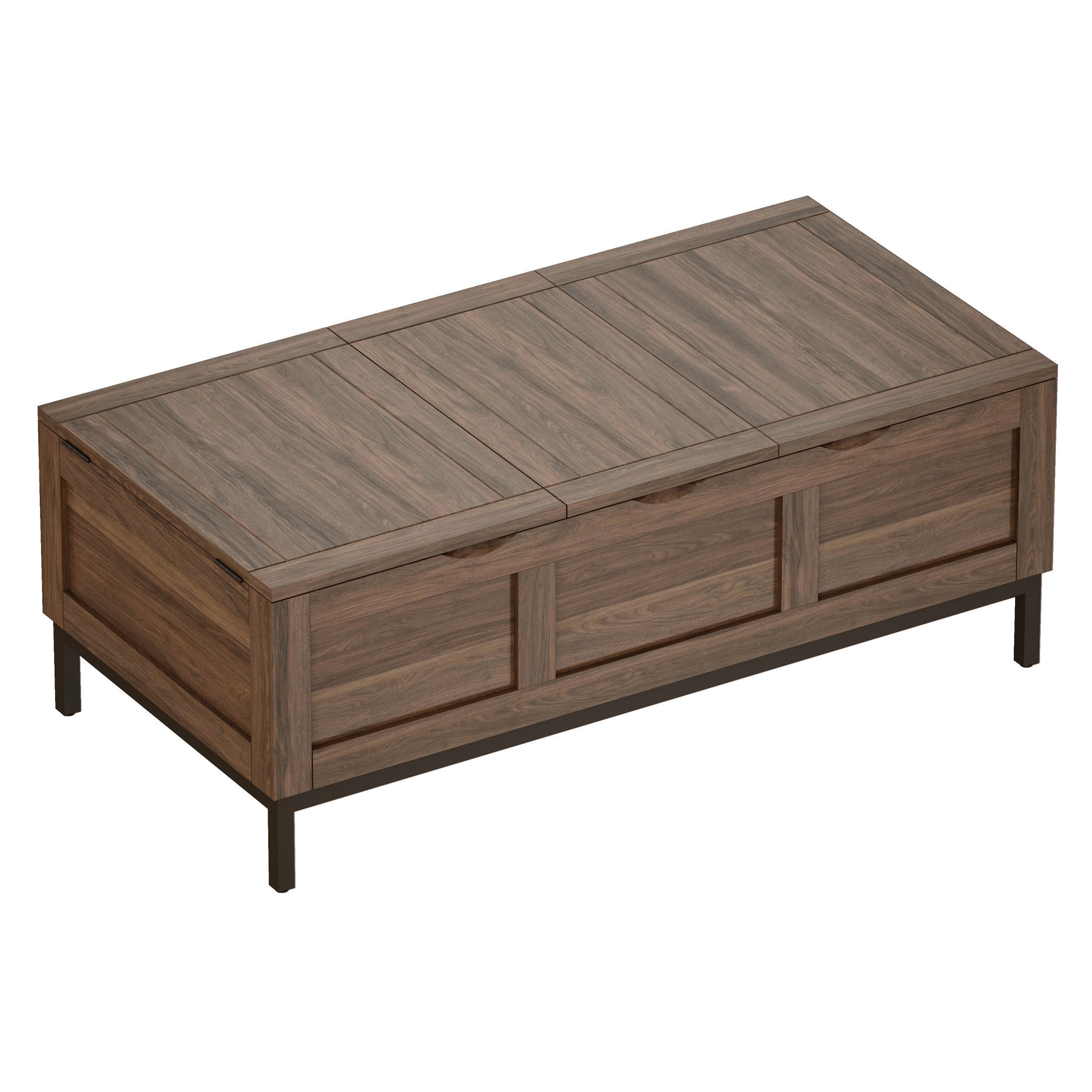 Tucker Grey Rectangular Trunk Crate and Barrel 3D model_1