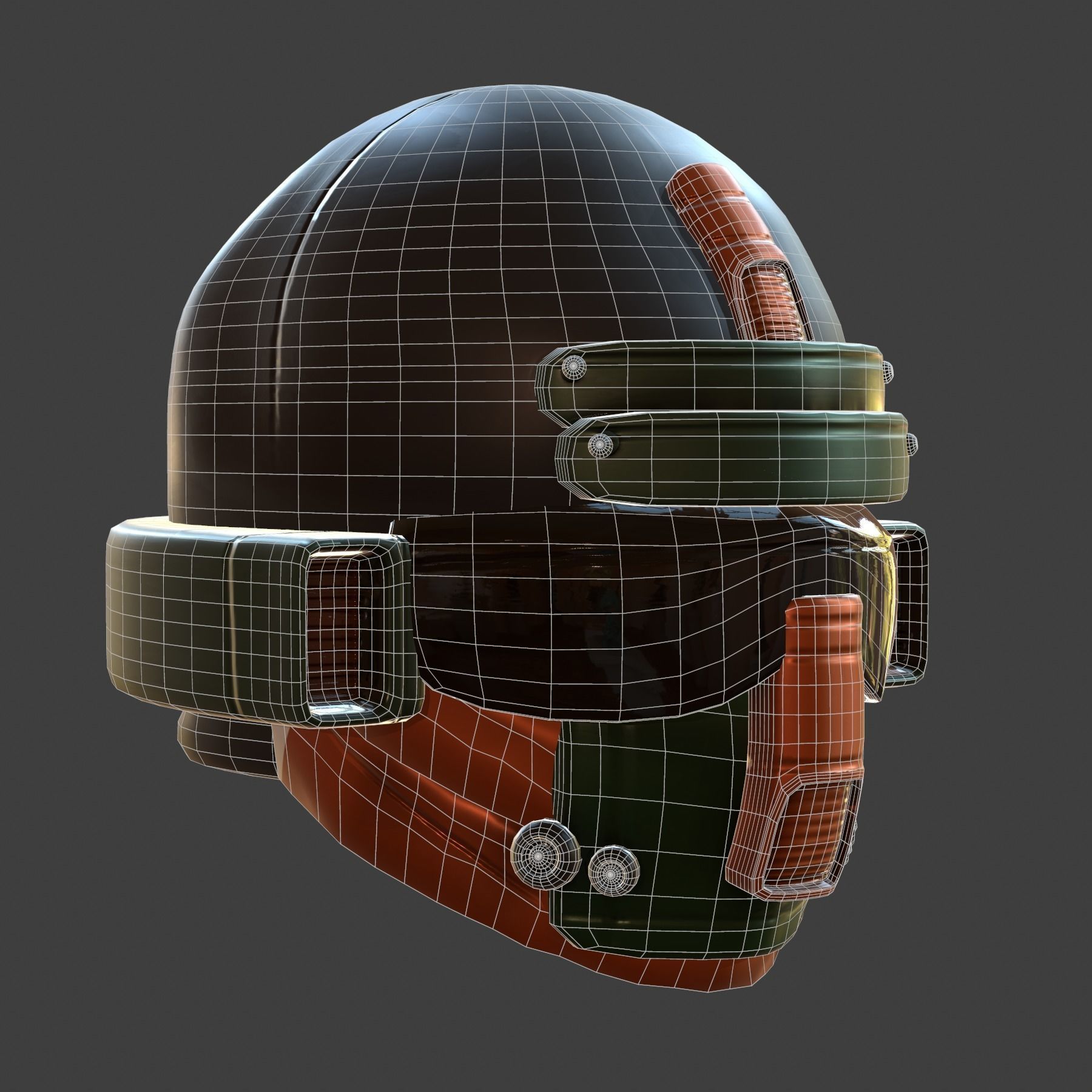 Gas mask helmet 3d model scifi Low-poly Low-poly 3D model_5
