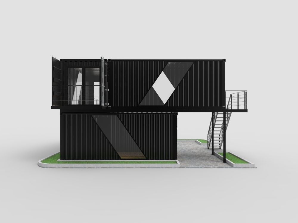 Shipping Container Cafe 3D model_2