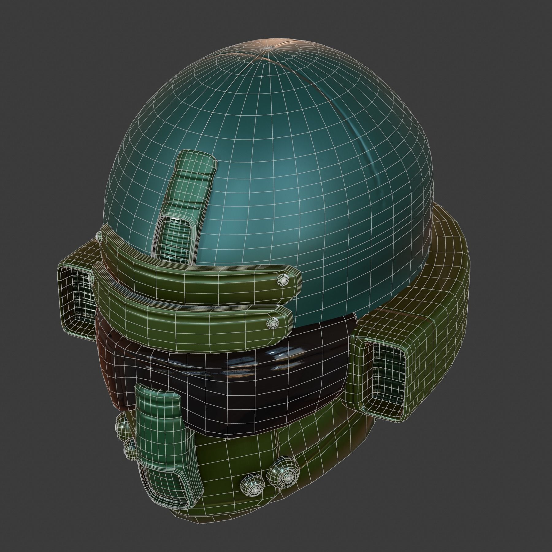 Gas mask helmet 3d model scifi Low-poly Low-poly 3D model_5