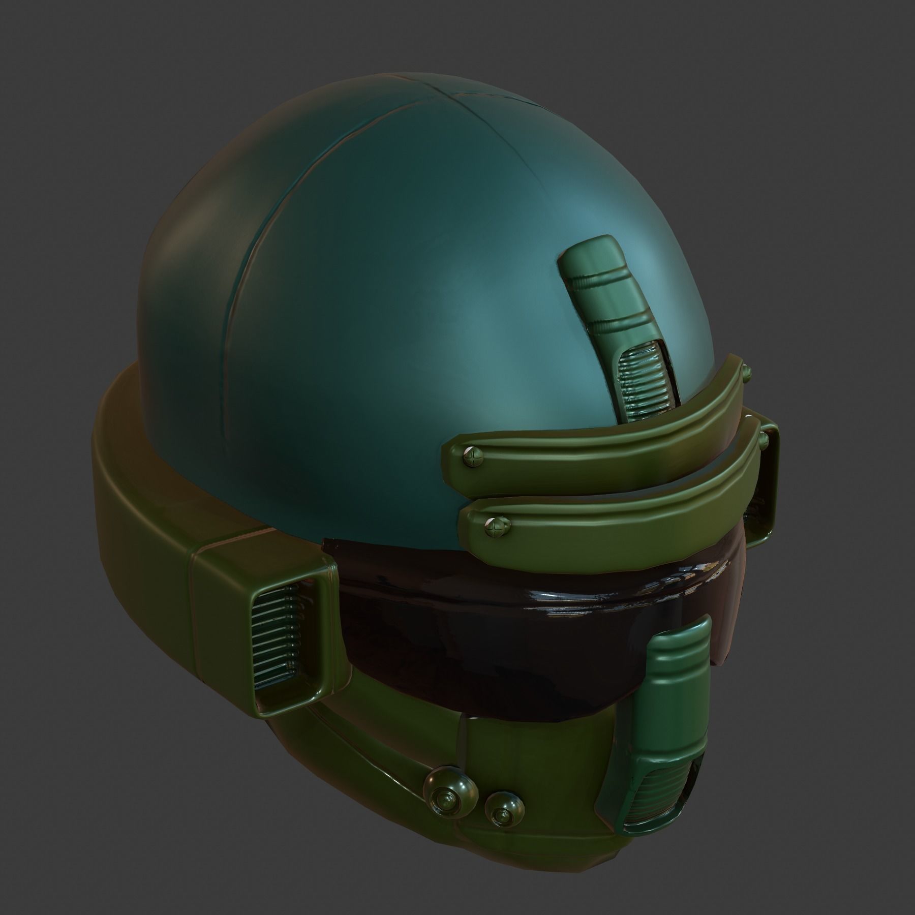 Gas mask helmet 3d model scifi Low-poly Low-poly 3D model_4