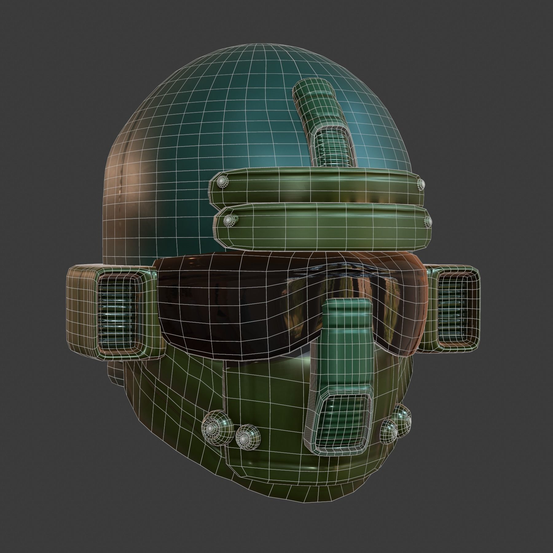 Gas mask helmet 3d model scifi Low-poly Low-poly 3D model_7