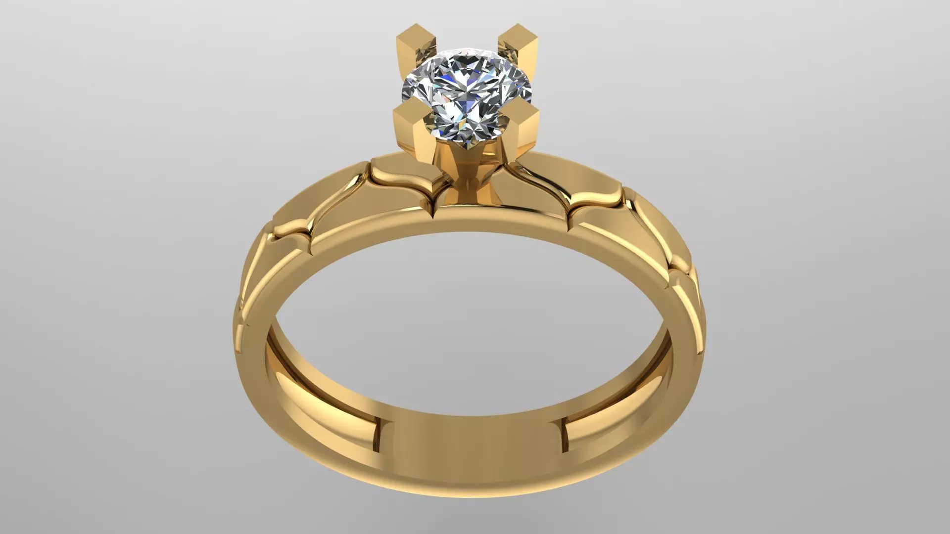 Diamond ring 1 3D print model_0