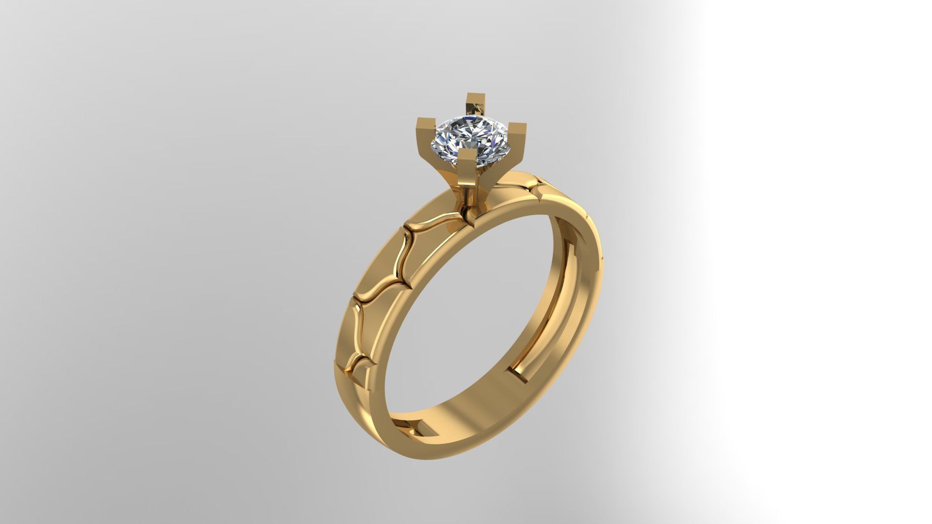 Diamond ring 1 3D print model_1
