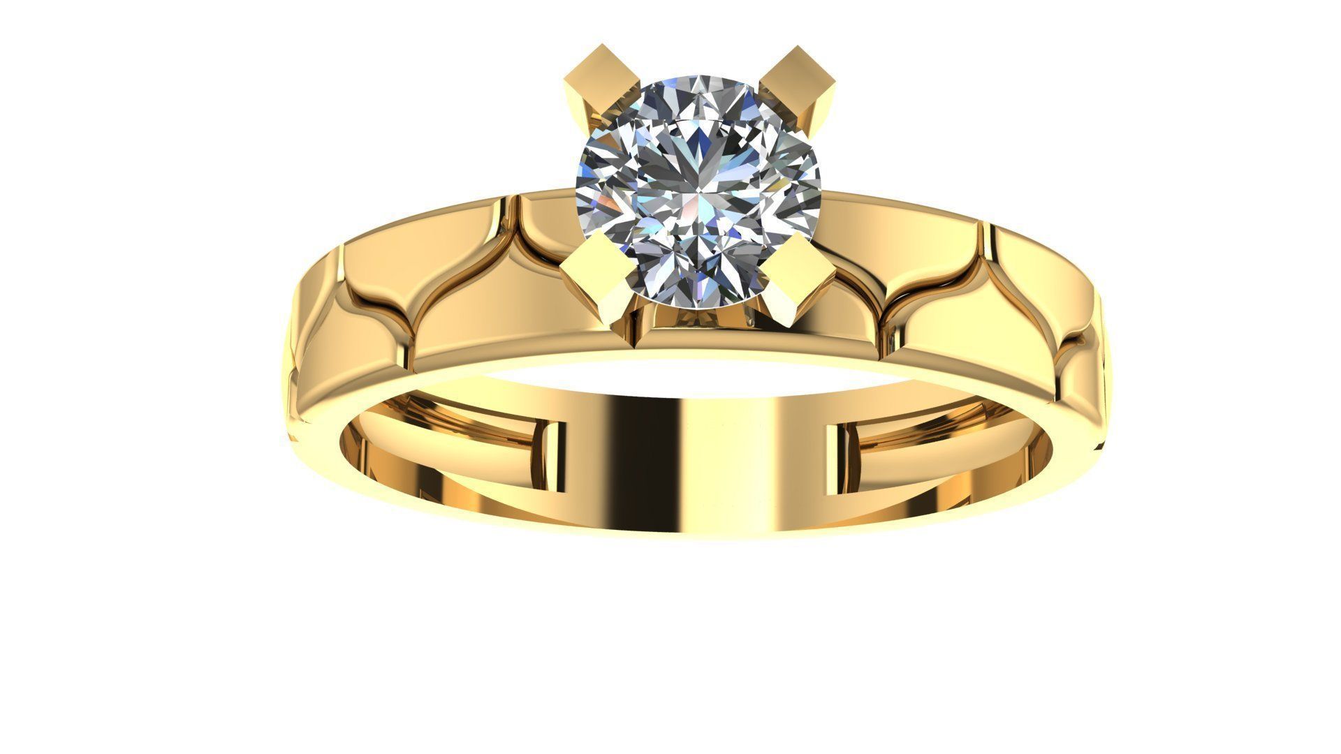 Diamond ring 1 3D print model_3