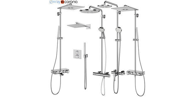 Shower systems GROHE set 106 3D model