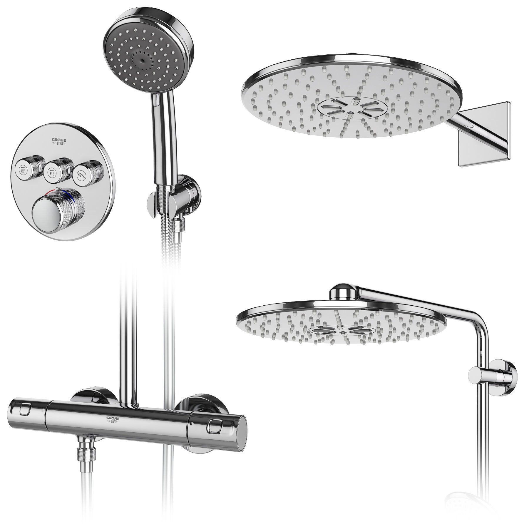 Shower systems GROHE set 107 3D model_3