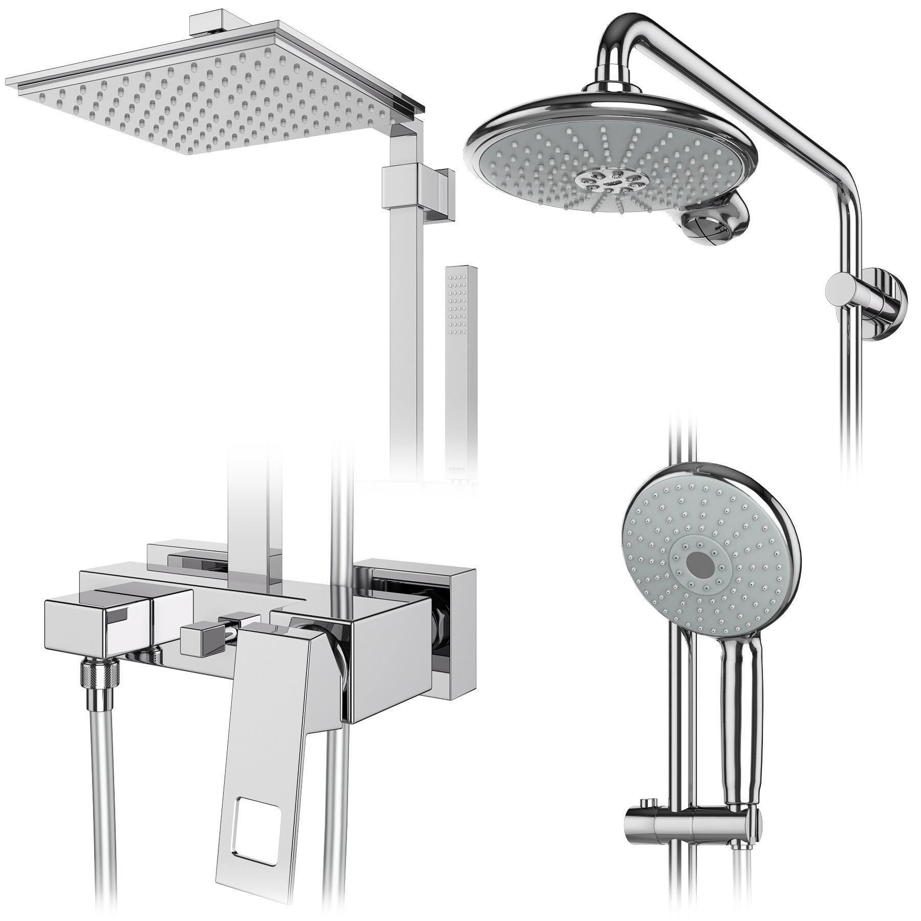 Shower systems GROHE set 107 3D model_2