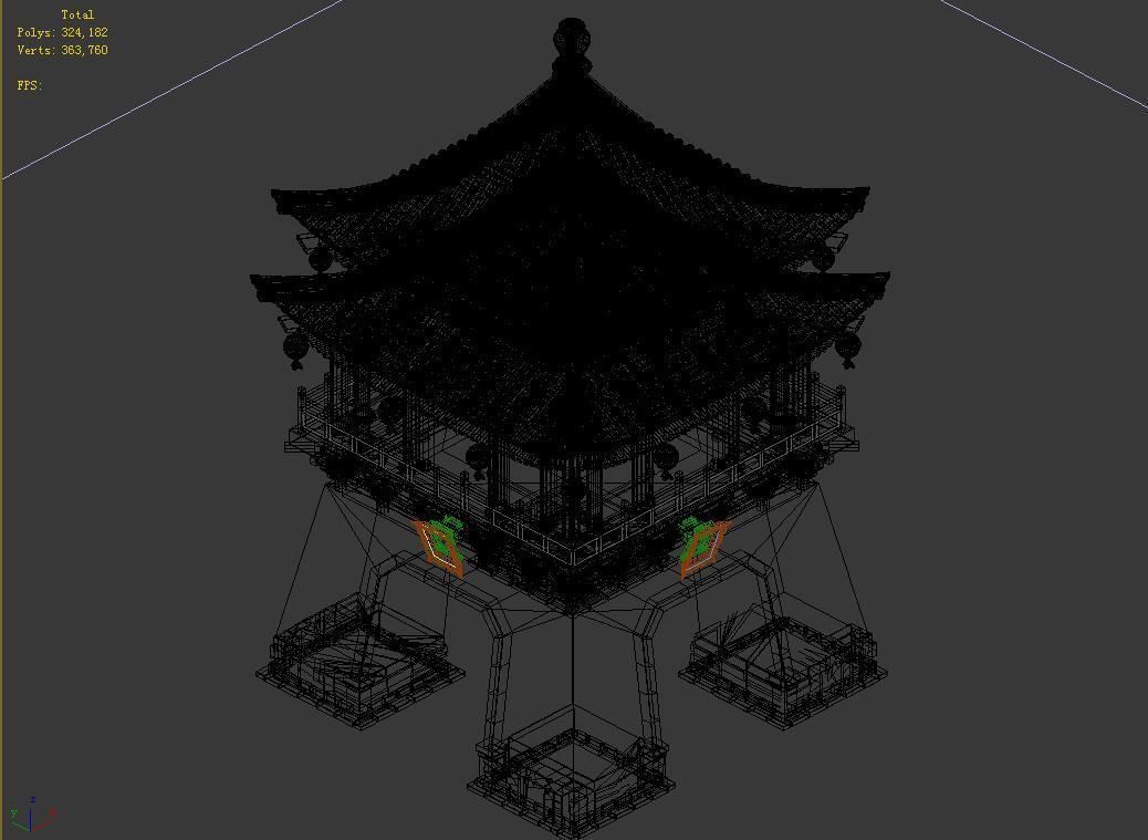 Chang an City-Bell Tower 12 3D model_4