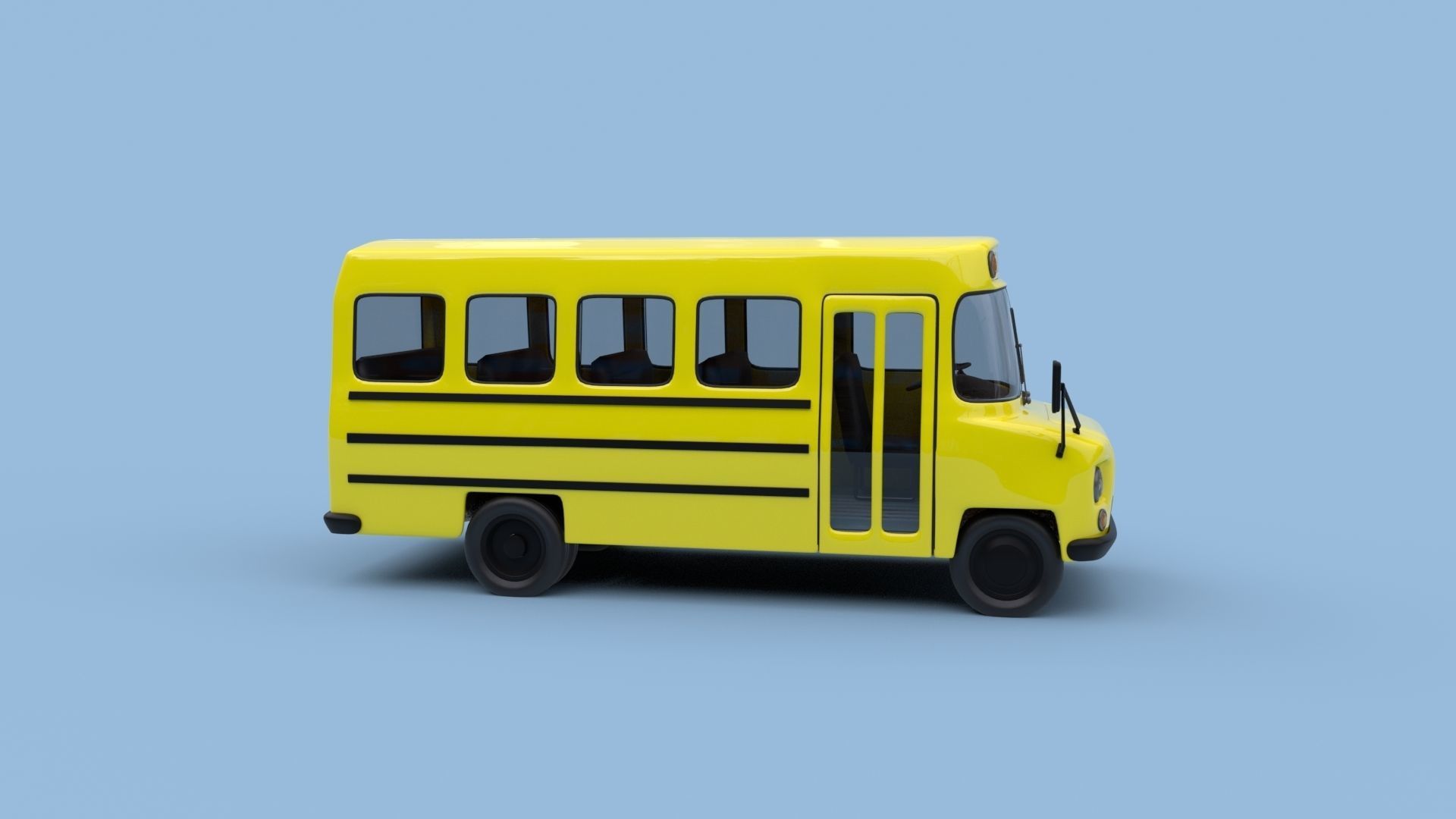 Cartoon School Bus 3D model_5