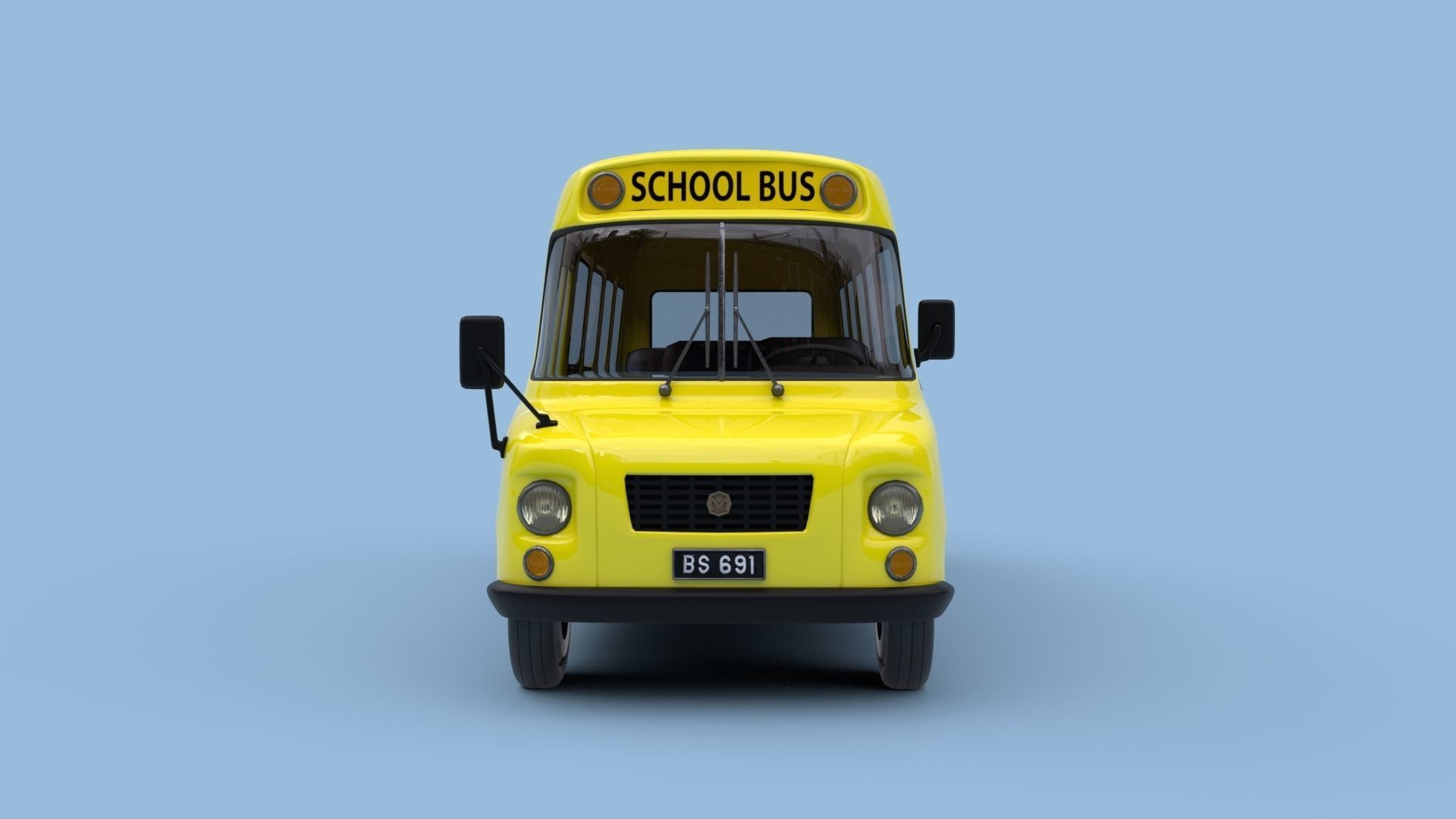 Cartoon School Bus 3D model_1