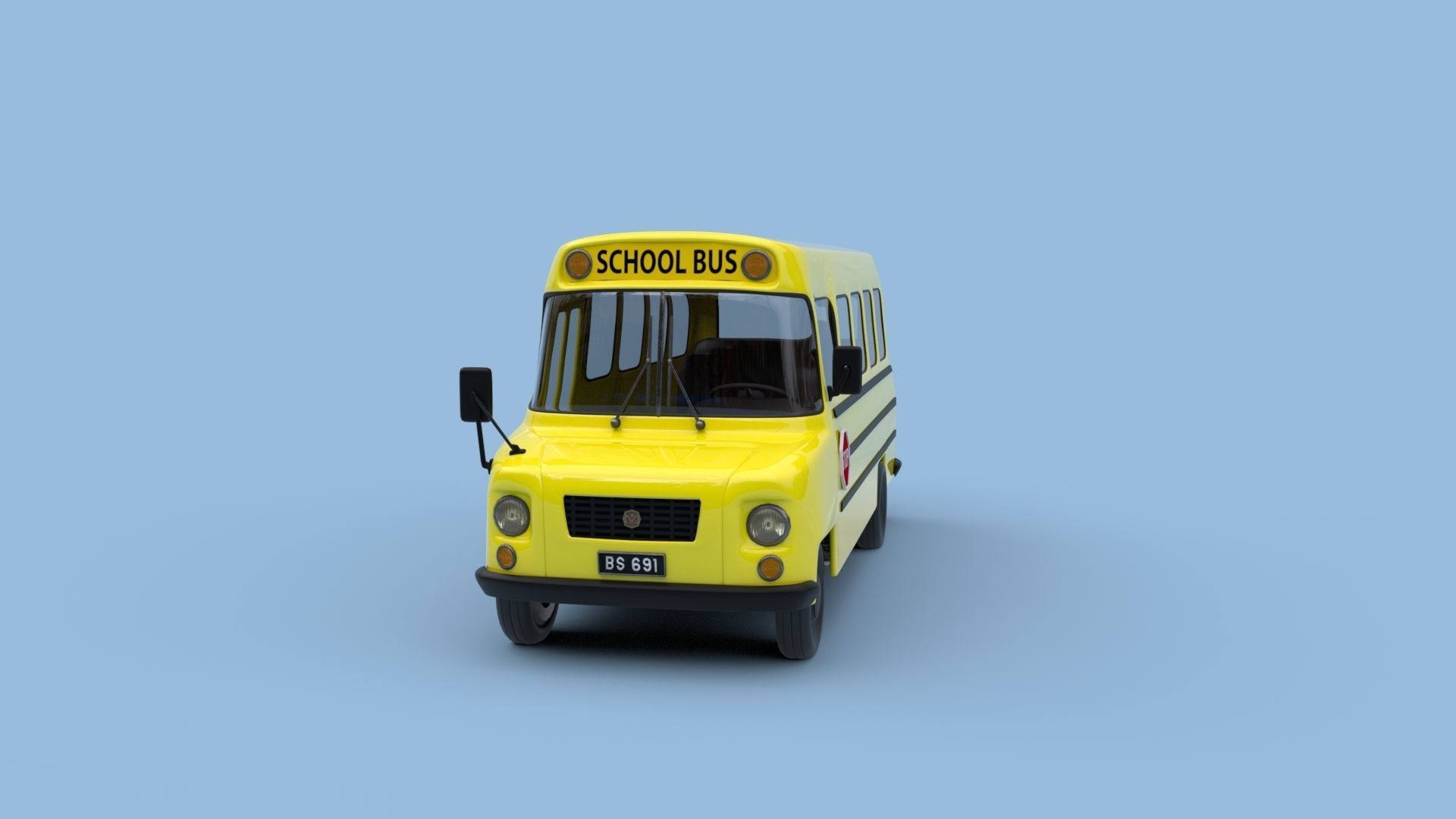 Cartoon School Bus 3D model_2