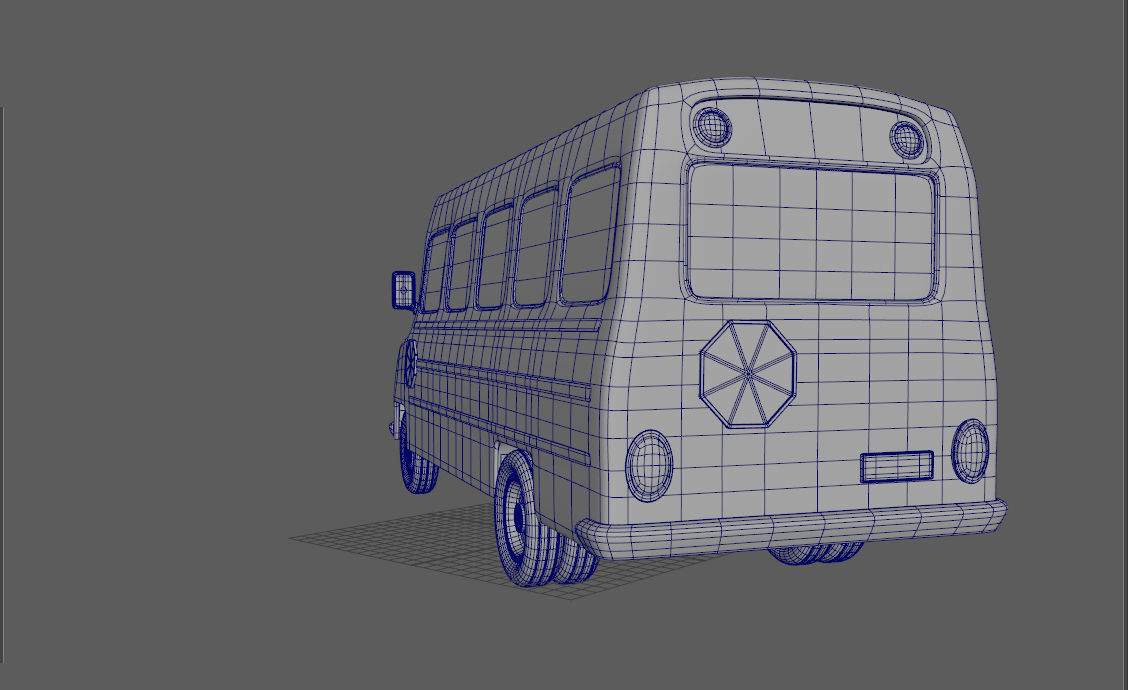 Cartoon School Bus 3D model_24